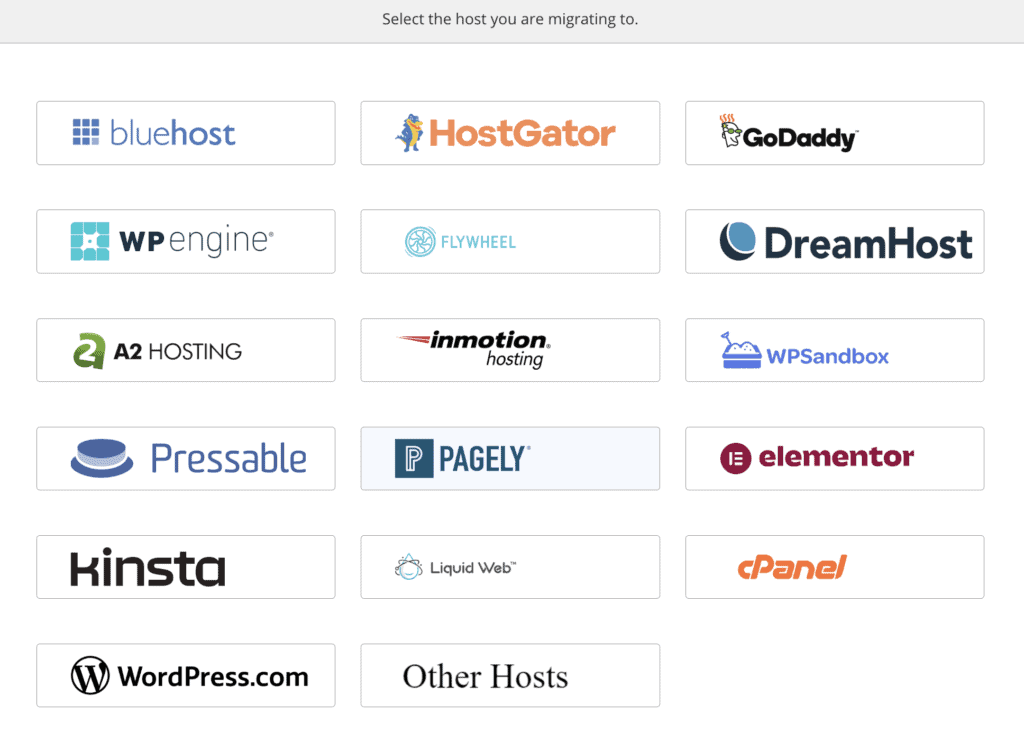 Host selection Migrate Guru